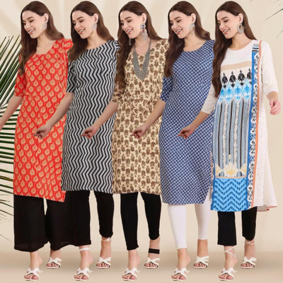 1 Stop Fashion Women Printed A-line Kurta(Multicolor)