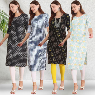 1 Stop Fashion Women Printed A-line Kurta(Multicolor)