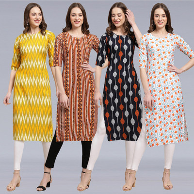 1 Stop Fashion Women Printed A-line Kurta(Multicolor)