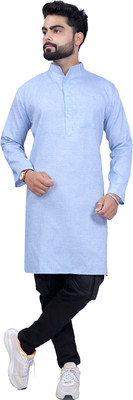 Kripto Katrox Men Solid A-line Kurta(Purple)