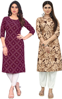 MARIDI FASHION Women Self Design Straight Kurta(Multicolor)