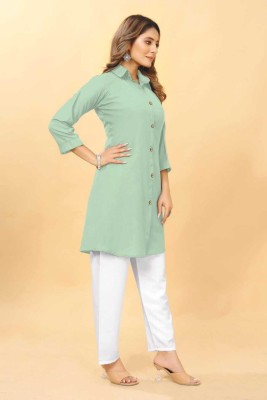 Rakhdifashion Women Solid A-line Kurta(Green)