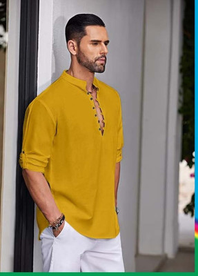 Locuss Men Solid Pathani Kurta(Multicolor)