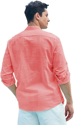 LENIA Men Solid Straight Kurta(Silver)