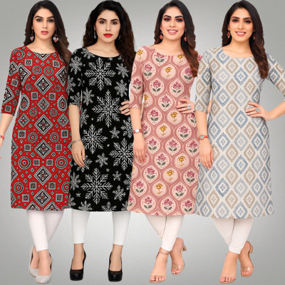 veemora Women Printed A-line Kurta(Multicolor)