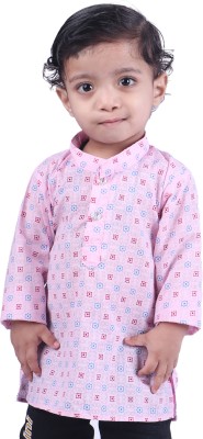 stylestorm Boys Printed A-line Kurta(Pink)