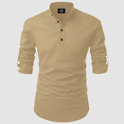 LIMRO Men Solid Straight Kurta(Gold)