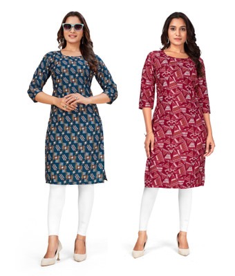 dharmanandan creation Women Printed A-line Kurta(Multicolor)
