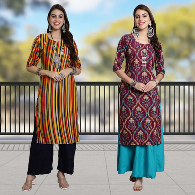 Moda Rapido Women Printed A-line Kurta(Multicolor)