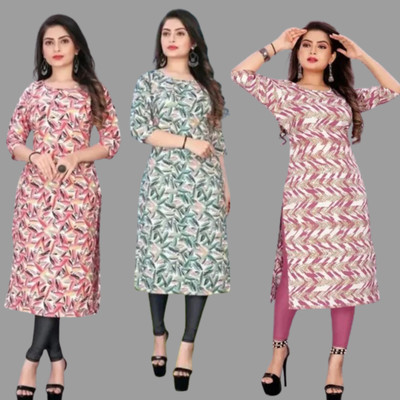 Parimal Enterprise Women Printed A-line Kurta(Multicolor)