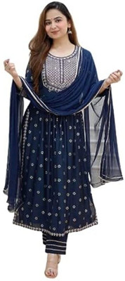 Vidhi fashion Women Embroidered Ethnic Dress Kurta(Blue)