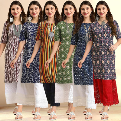 1 Stop Fashion Women Printed A-line Kurta(Multicolor)