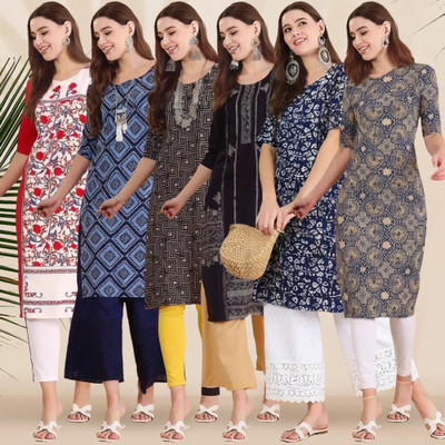 1 Stop Fashion Women Printed A-line Kurta(Multicolor)