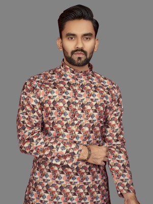 CELLUX Men Printed Straight Kurta(Multicolor)