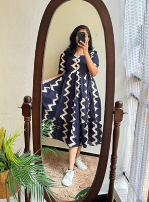 KAMAYRA Flared/A-line Gown(Dark Blue)