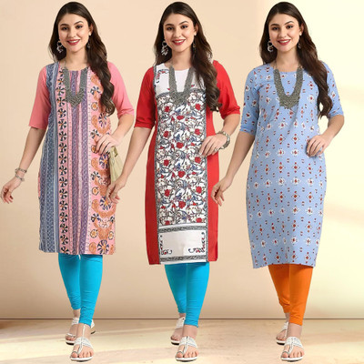 1 Stop Fashion Women Printed A-line Kurta(Multicolor)