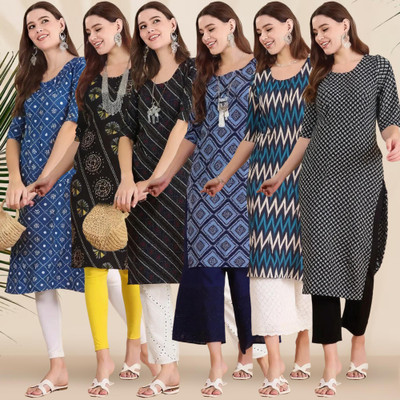 1 Stop Fashion Women Printed A-line Kurta(Multicolor)