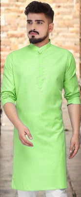 Rashmi Genz Men Printed Straight Kurta(Light Green)