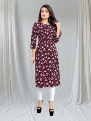 rajni rayon Women Floral Print Straight Kurta(Multicolor)