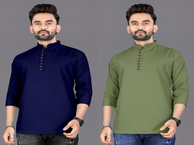 click n buy Men Solid Straight Kurta(Multicolor)