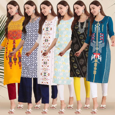 1 Stop Fashion Women Printed A-line Kurta(Multicolor)