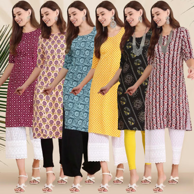 1 Stop Fashion Women Printed A-line Kurta(Multicolor)