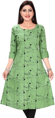 Meher Impex Women Printed A-line Kurta(Light Green)