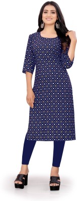 Shree Sarvottam Fashion Women Printed Straight Kurta(Blue)