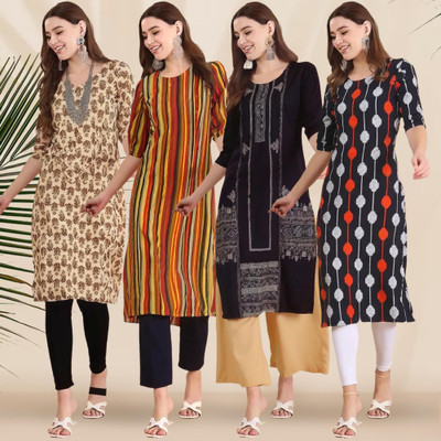 EthnicBasket Women Printed A-line Kurta(Multicolor)