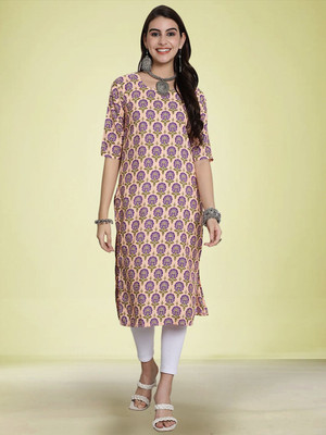 Moda Rapido Men Solid Straight Kurta(Beige)