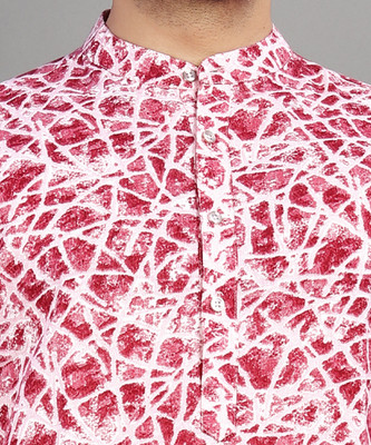 VeBNoR Men Printed Straight Kurta(Maroon)