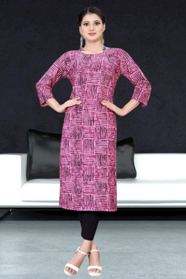 SHLOK CREATION HUB Women Applique A-line Kurta(Pink)