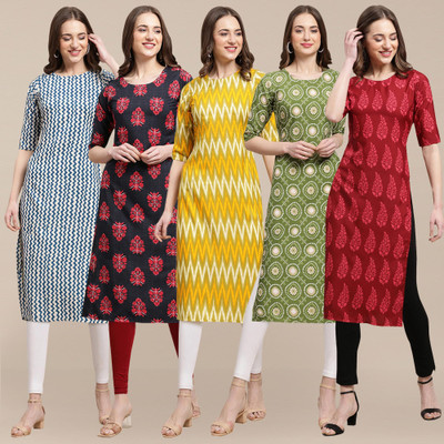 EthnicBasket Women Printed A-line Kurta(Multicolor)