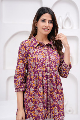 Mishree collection Women Printed Flared Kurta(Multicolor)