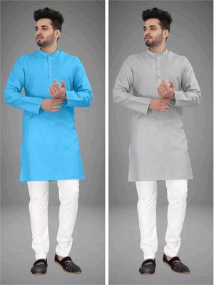 UNIQUE MOMENTS Men Solid A-line Kurta(Multicolor)
