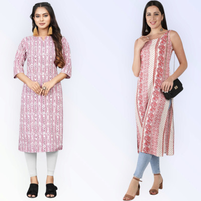 HouseOfCommon Women Self Design Straight Kurta(Multicolor)