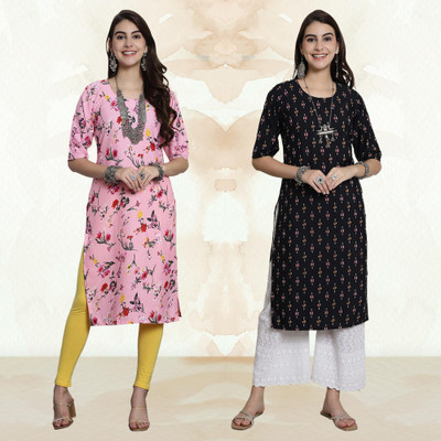Moda Rapido Women Printed A-line Kurta(Multicolor)
