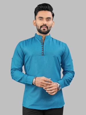 SOPANI Men Solid Straight Kurta(Green)