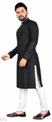 SHIVGARMENT Men Solid Ethnic Dress Kurta(Black)