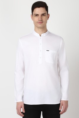 PETER ENGLAND Men Solid A-line Kurta(White)