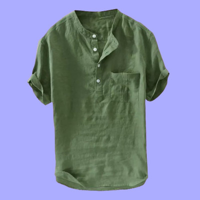 ZAKOD Men Solid Straight Kurta(Green)