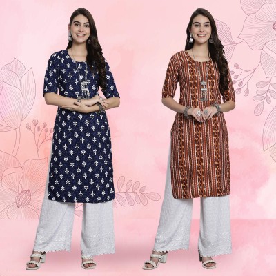 EthnicBasket Women Printed A-line Kurta(Multicolor)