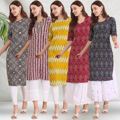 1 Stop Fashion Women Printed A-line Kurta(Multicolor)