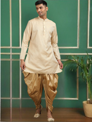 Tattva Men Printed Straight Kurta(Beige)