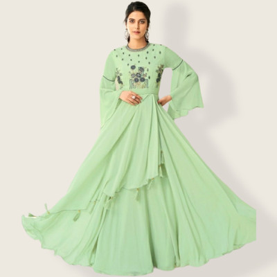 SANIRA Anarkali Gown(Light Green)