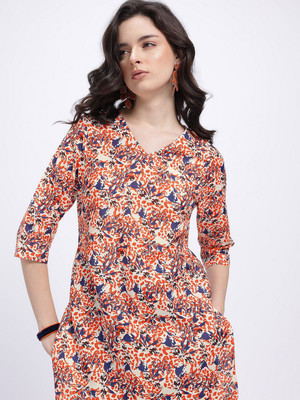 Anouk Rustic Women Printed Straight Kurta(Multicolor)