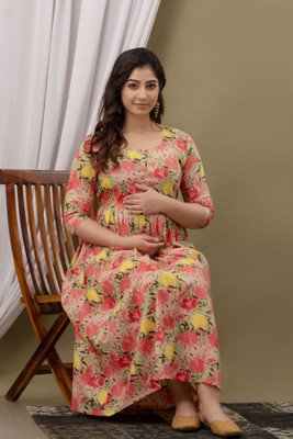 Akshara Fashion Women Fit and Flare Multicolor Midi/Calf Length Dress
