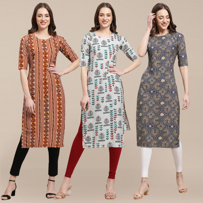 EthnicBasket Women Printed A-line Kurta(Multicolor)