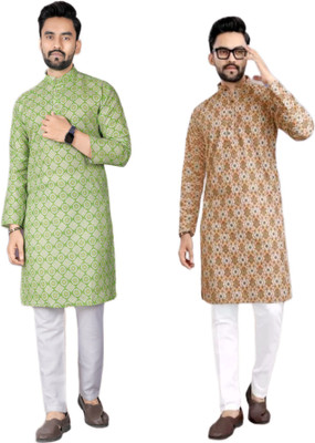 DHASU TRENDZ Men Printed Straight Kurta(Multicolor)
