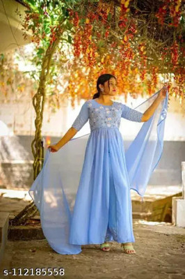 AMALAK Women Kurta Palazzo Dupatta Set